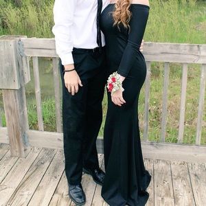 Black Off the Shoulder Prom Dress